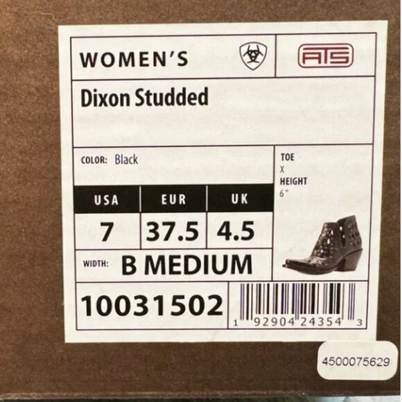 Ariat short black booties Women's 7.5B - Picture 12 of 12